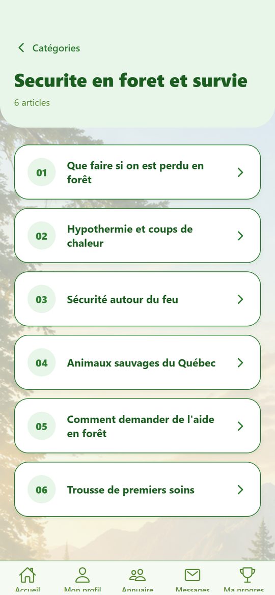 Les six articles de la catégorie Sécurité en forêt et survie